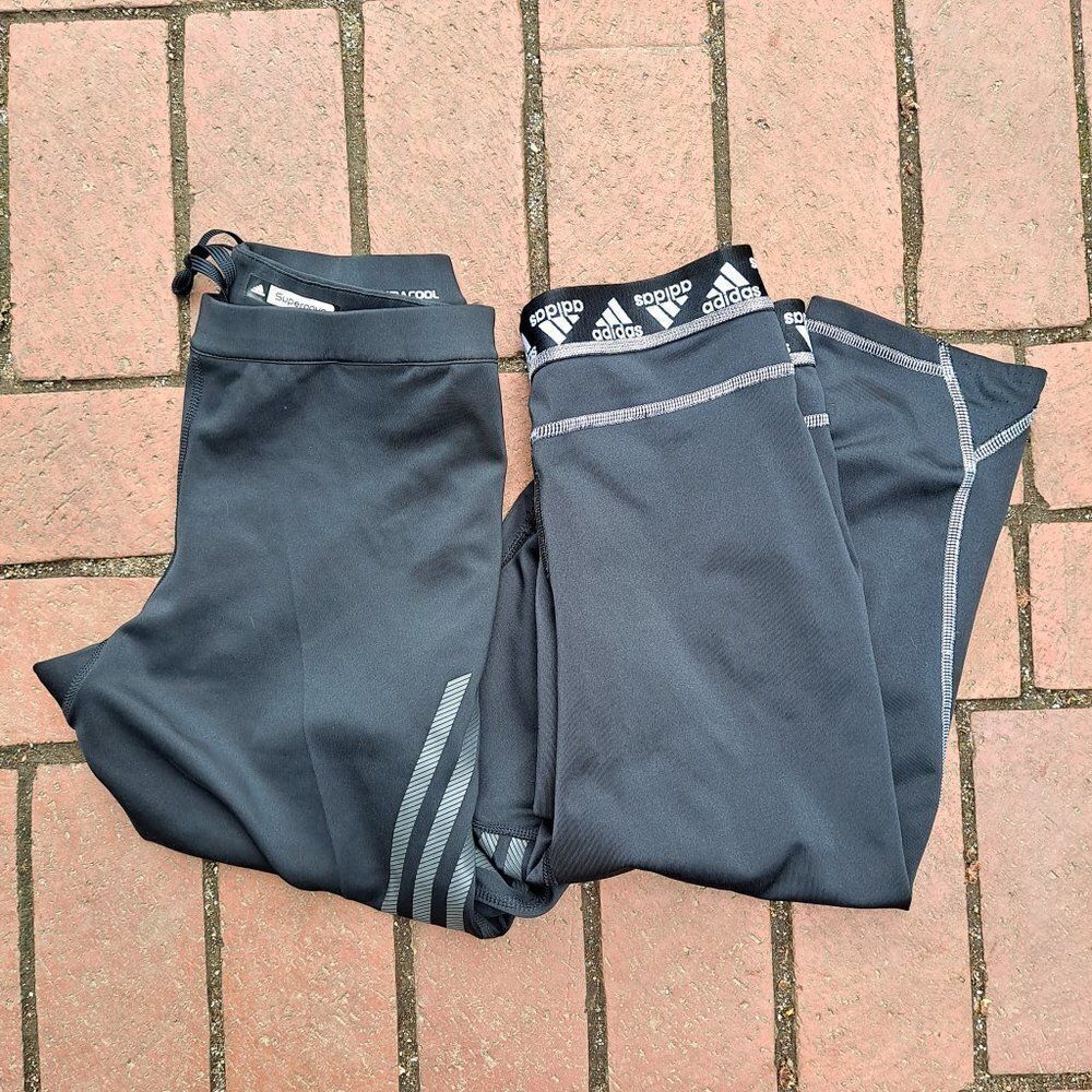 Lot  2 Adidas Capris Reversible + Supernova Leggings Small Cropped Workout Pants